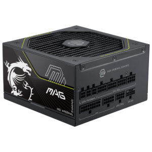 MSI MAG A1200PLS PCIe5 1200W güç kaynağı, ATX 3.1 ve 80+ Platinum verimlilik ile yüksek performans sağlar.
