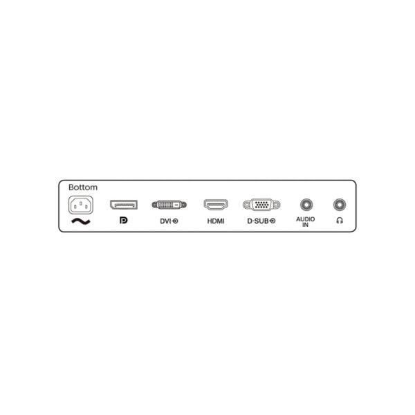 Dijital ve HDMI bağlantı portları, D-Sub ve ses girişleri özellikleriyle gaming konsolu ve televizyon uyumluluğu için ideal bağlantı seçenekleri sunar.