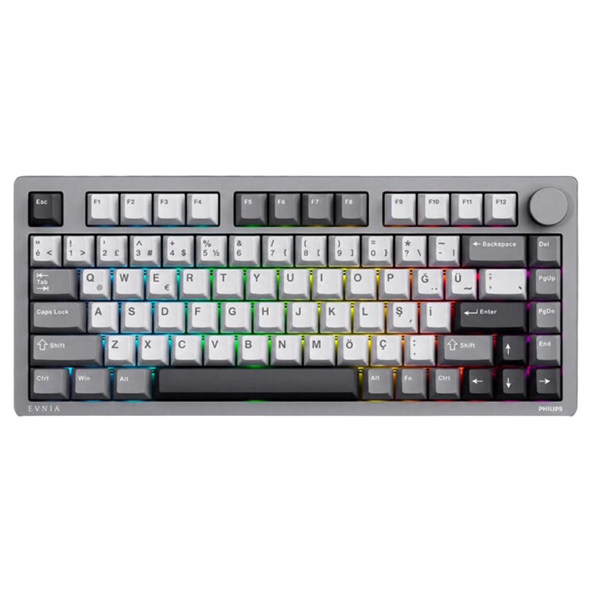 Philips Evnia Spk8618dtrh 38 Gri U Green Switch Hotswap Rgb Kablosuz Turkce Mekanik Gaming Klavye 1