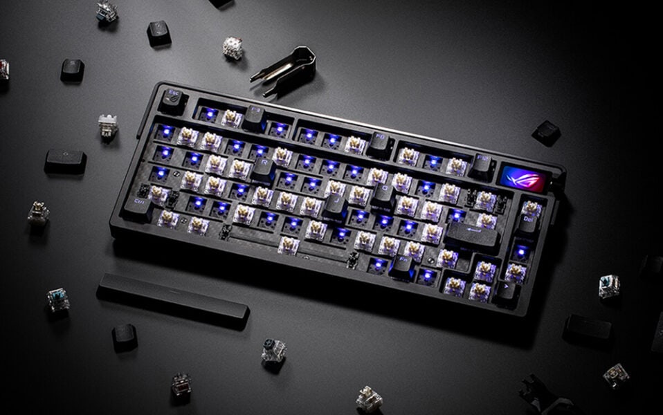ROG Azoth Extreme ASUS ROG Azoth Extreme ROG NX Snow Switch 8K Hz RGB Kablosuz Mekanik Gaming Klavye.