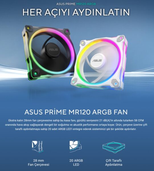 ASUS Prime MR120 ARGB Fan - Triple Pack ASUS Prime MR120 ARGB Fan - Triple Pack