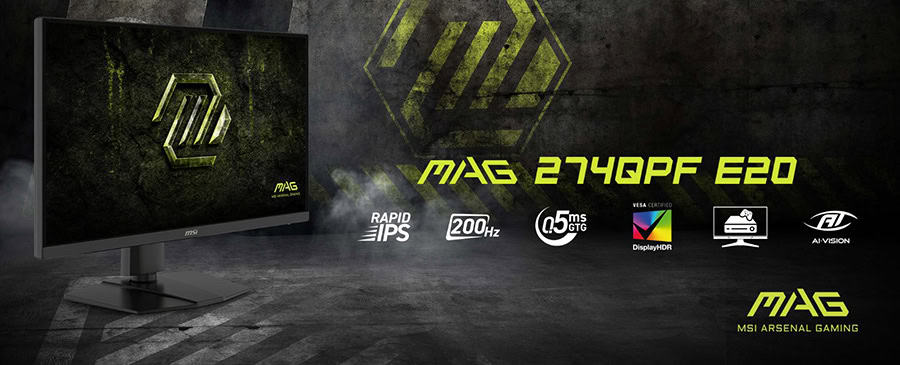 MSI MAG 274QPF E20 27 inç 200Hz 0.5ms WQHD IPS Gaming Monitör.