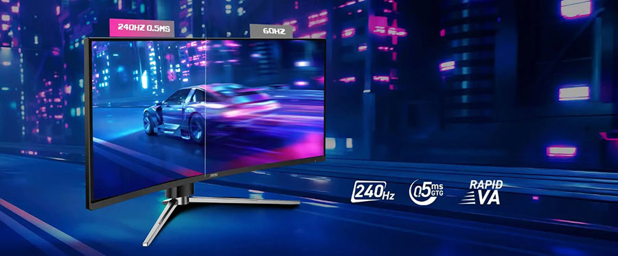 MSI MPG 346CQRF X24 34 inç 240Hz UWQHD Gaming Monitör, 0.5ms tepki süresi, Adaptive Sync ve Rapid VA teknolojisi ile yüksek performans ve görsel kalite sağlar.