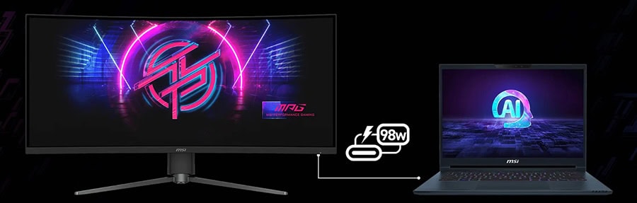 MSI MPG 346CQRF X24 34 inç 240Hz UWQHD Kavisli Gaming Monitör, Adaptive Sync ve 0.5ms tepki süresi ile yüksek performans ve görsel kalite sunar.