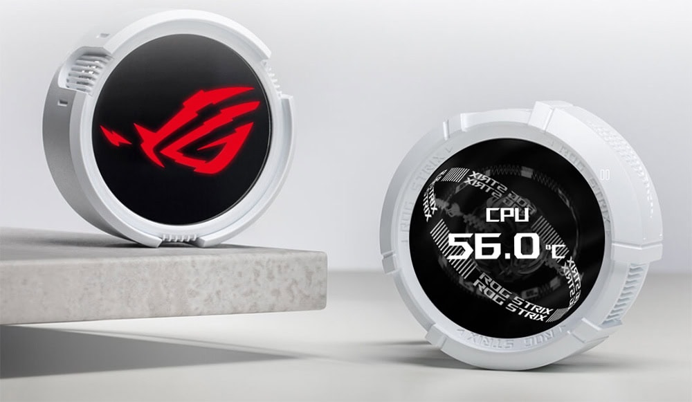 ASUS ROG STRIX LC III 240 ARGB beyaz sıvı CPU soğutucu, Aura Sync RGB aydınlatma ile uyumlu, yüksek performanslı ve şık tasarımıyla Intel ve AMD işlemciler için ideal.