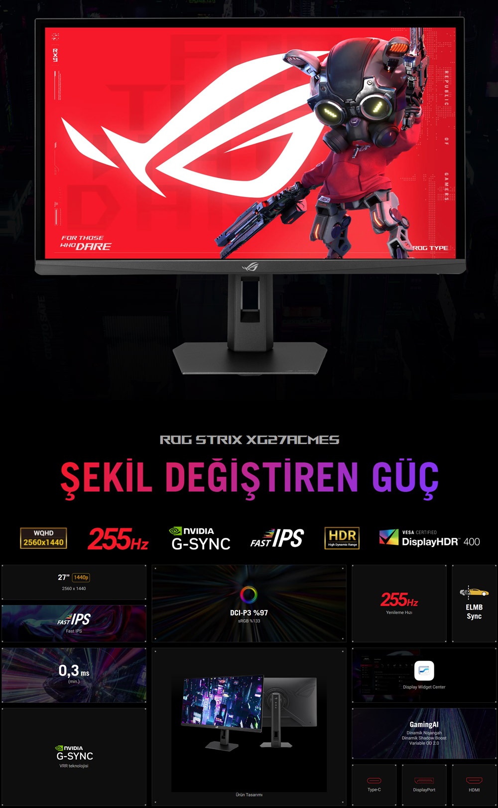 ASUS ROG Strix XG27ACMES Gaming Monitör H2