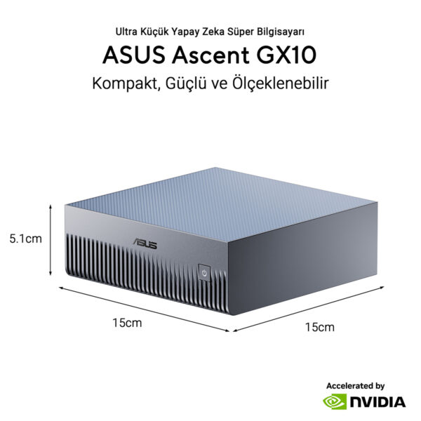 Asus Ascent Gx10 Gg0027bn Nvidia Gb10 Cpu Blackwell Gpu 128gb Lpddr5x 4tb Ssd Yapay Zeka Super Bilgisayar Y12