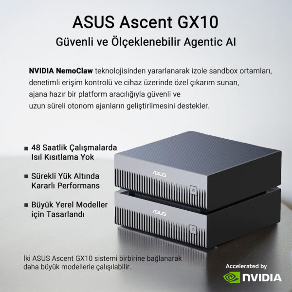 Asus Ascent Gx10 Gg0027bn Nvidia Gb10 Cpu Blackwell Gpu 128gb Lpddr5x 4tb Ssd Yapay Zeka Super Bilgisayar Y15