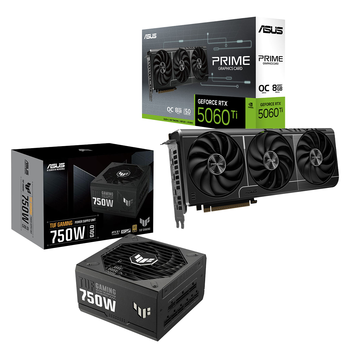 Asus Prime Geforce Rtx 5060 Ti Oc 8gb Ekran Karti Asus Tuf Gaming 750g 750w Guc Kaynagi Y1