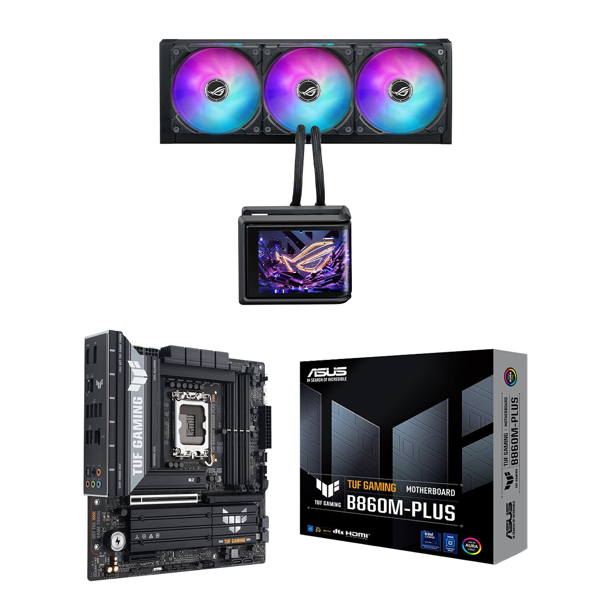 Asus Tuf Gaming B860m Plus Anakart Asus Rog Ryuo Iv Slc 360 Argb Sivi Sogutucu Y1