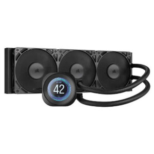 Corsair Nautilus 360 RS LCD ARGB 360mm İşlemci Sıvı Soğutucu, Intel ve AMD uyumlu, gelişmiş soğutma performansı ve renkli ARGB aydınlatmasıyla üstün bilgisayar soğutma çözümü.