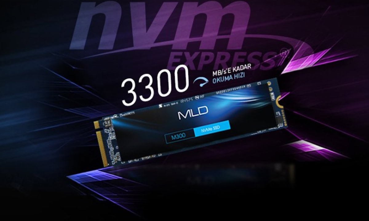 NVMe SSD ile 3300 MB/s Okuma Hızı.