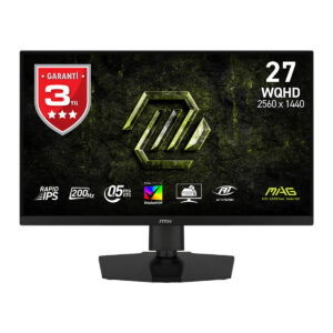 MSI MAG 274QPF E20 27 inç, 200Hz yenileme hızı ve 0.5ms tepki süresi ile yüksek performanslı oyun monitörü. WQHD çözünürlük ve Adaptive Sync teknolojisi sayesinde akıcı ve net görüntü sağlar.