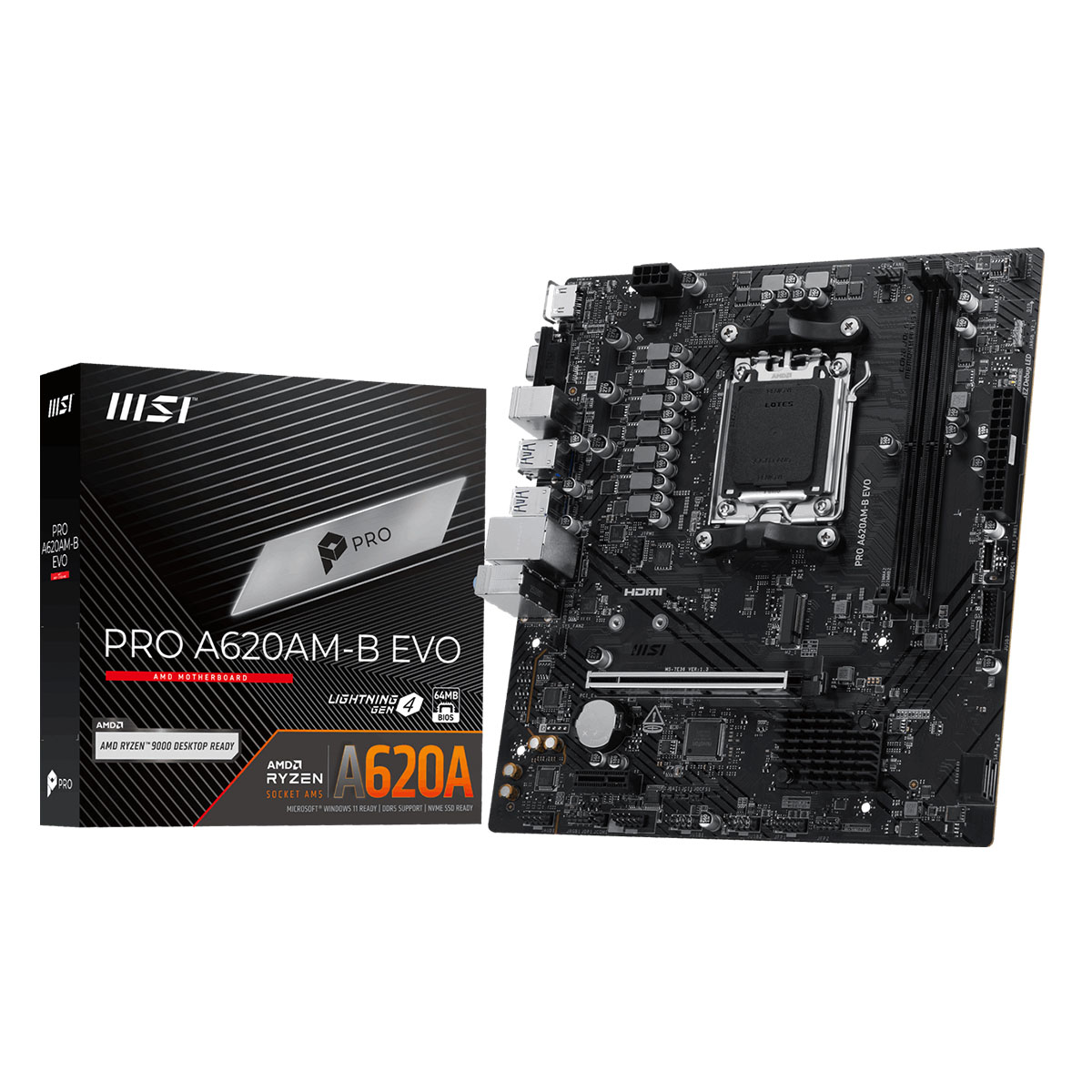 Msi Pro A620am B Evo 6800mhz (oc) Ddr5 Soket Am5 M.2 Hdmi Vga Matx Anakart 1
