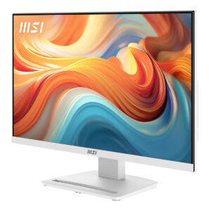 MSI PRO MP241W 23.8 inç Full HD 144Hz FreeSync VA monitör, şık beyaz tasarımıyla yüksek performans ve görsel kalite sunar.