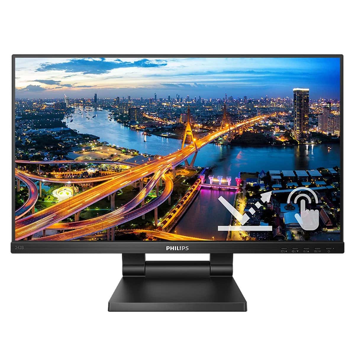 Philips 242B1TC/00 23.8 inç Full HD dokunmatik monitör, 75Hz yenileme hızı ve 4ms tepki süresi ile yüksek performans sağlar. Adaptive Sync teknolojisi ve geniş ekran, oyun ve ofis kullanımı için ideal.