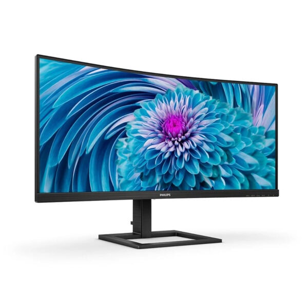 Philips 346E2CUAE/00 34 inç ultra geniş kavisli monitör, 100Hz yenileme hızı ve 4ms tepki süresi ile yüksek performans sağlar. UWQHD çözünürlük ve VA panel teknolojisi ile net ve canlı görüntüler suna.