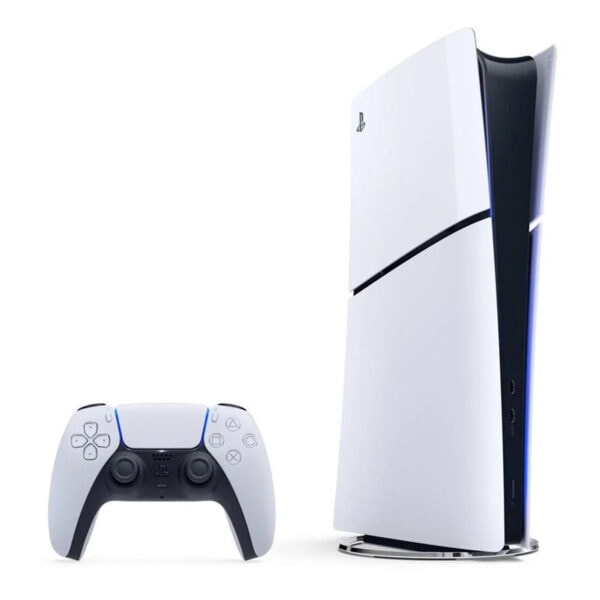 Yüksek çözünürlüklü TCL 55T8C 55 inç 4K UHD QLED akıllı televizyon ve Sony PlayStation 5 Slim Dijital Edition oyun konsolu beyaz bundle paketi.