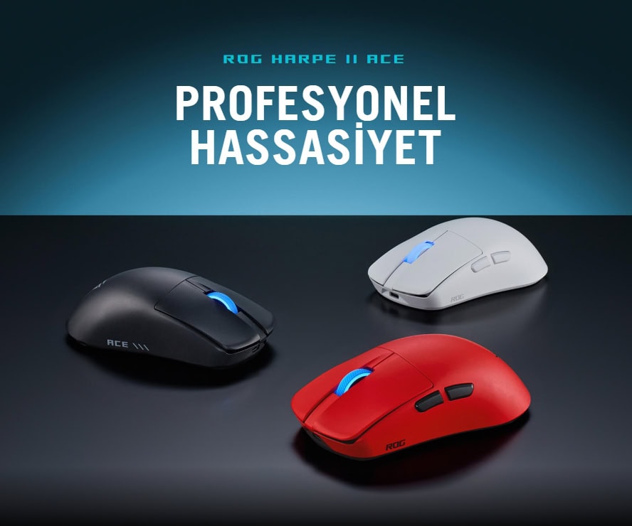 ROG Harpe II Ace RED ASUS ROG Harpe II Ace Kırmızı AimPoint Pro Sensör Kablosuz Gaming Mouse.