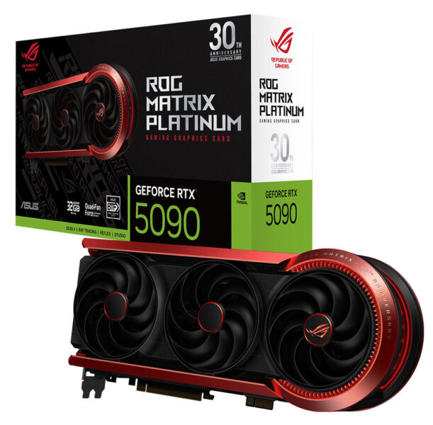 ROG-MATRIX-RTX5090-P32G-30TH ASUS ROG Matrix Platinum GeForce RTX 5090 30th Anniversary Edition 32GB GDDR7 512 Bit DLSS 4 Ekran Kartı h1