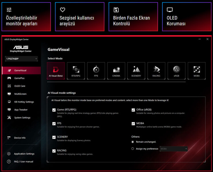 ROG Strix OLED XG27ACDNG ASUS ROG Strix OLED XG27ACDNG Gaming Monitör H21