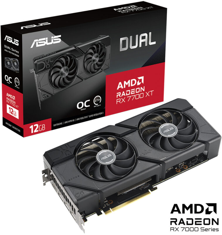 ASUS Dual Radeon™ RX 7700 XT OC Edition 12GB GDDR6 ASUS DUAL Radeon RX 7700 XT OC 12GB Ekran Kartı yh3