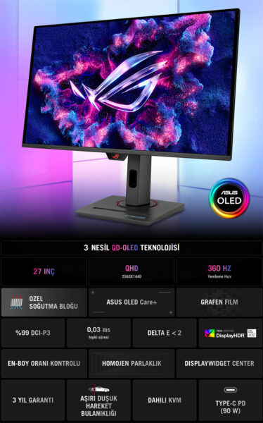 ROG Strix OLED XG27ACDNG ASUS ROG Strix OLED XG27ACDNG Gaming Monitör H3