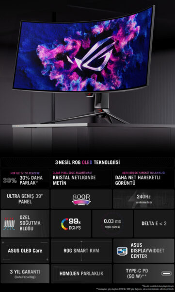 ROG Swift OLED PG39WCDM ASUS ROG Swift OLED PG39WCDM Gaming Monitör H4