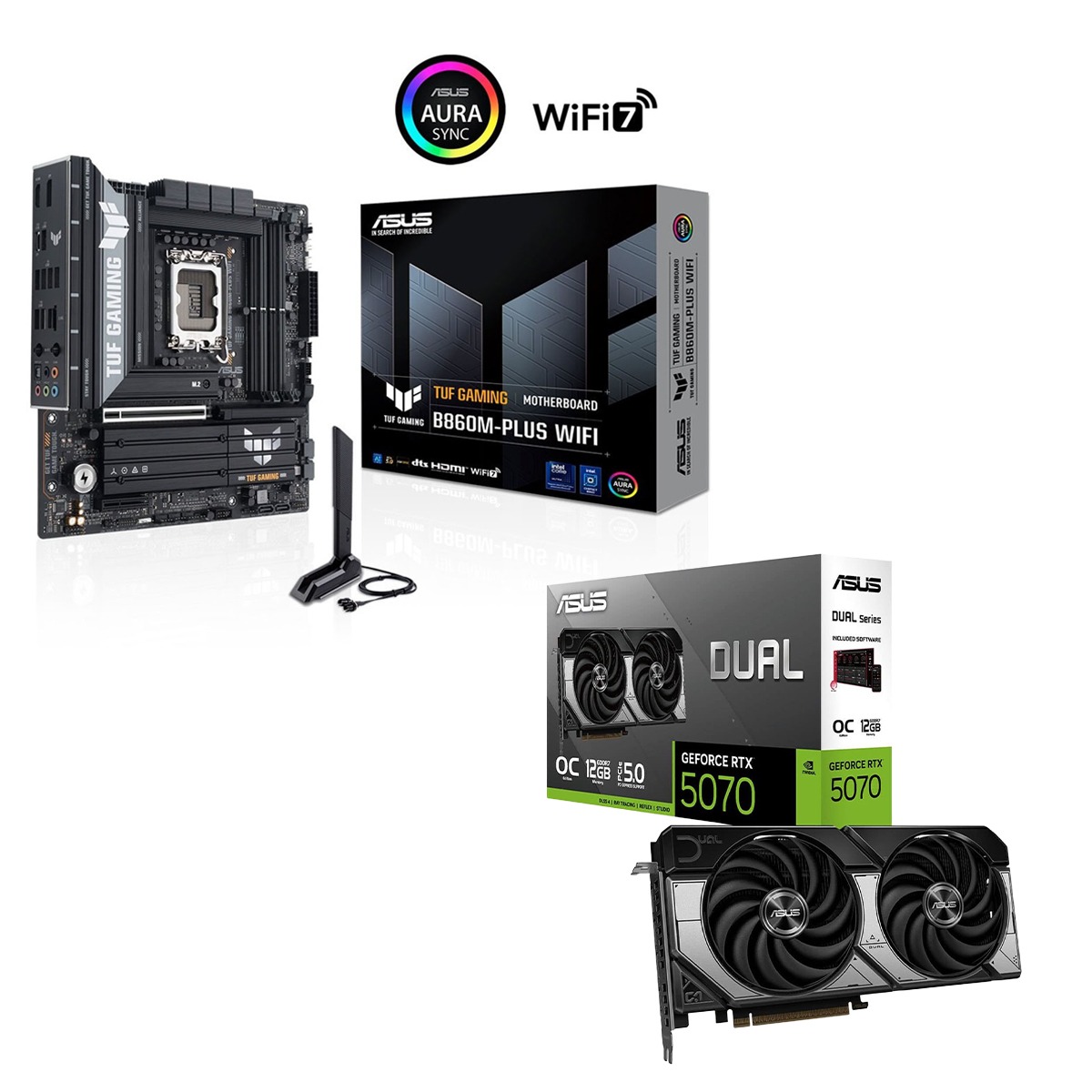 Asus Dual Geforce Rtx 5070 Oc 12gb Ekran Kartı + Asus Tuf Gaming B860m Plus Wifi Anakart 1 (2)
