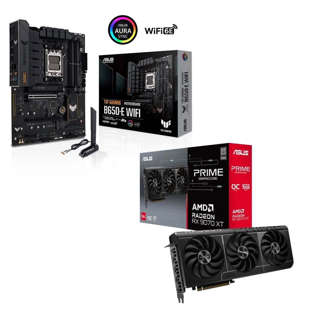 Asus Prime Radeon Rx 9070 Xt Oc 16gb Ekran Kartı + Asus Tuf Gaming B650 E Wifi Anakart 1