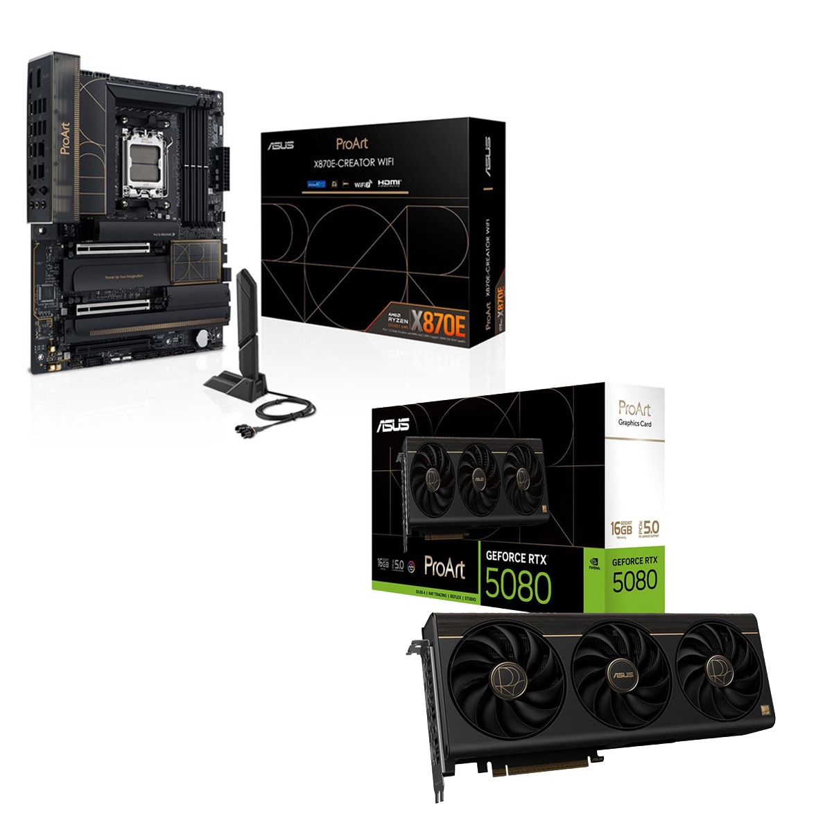 Asus Proart Geforce Rtx 5080 16gb Ekran Kartı + Asus Proart X870e Creator Wifi Anakart