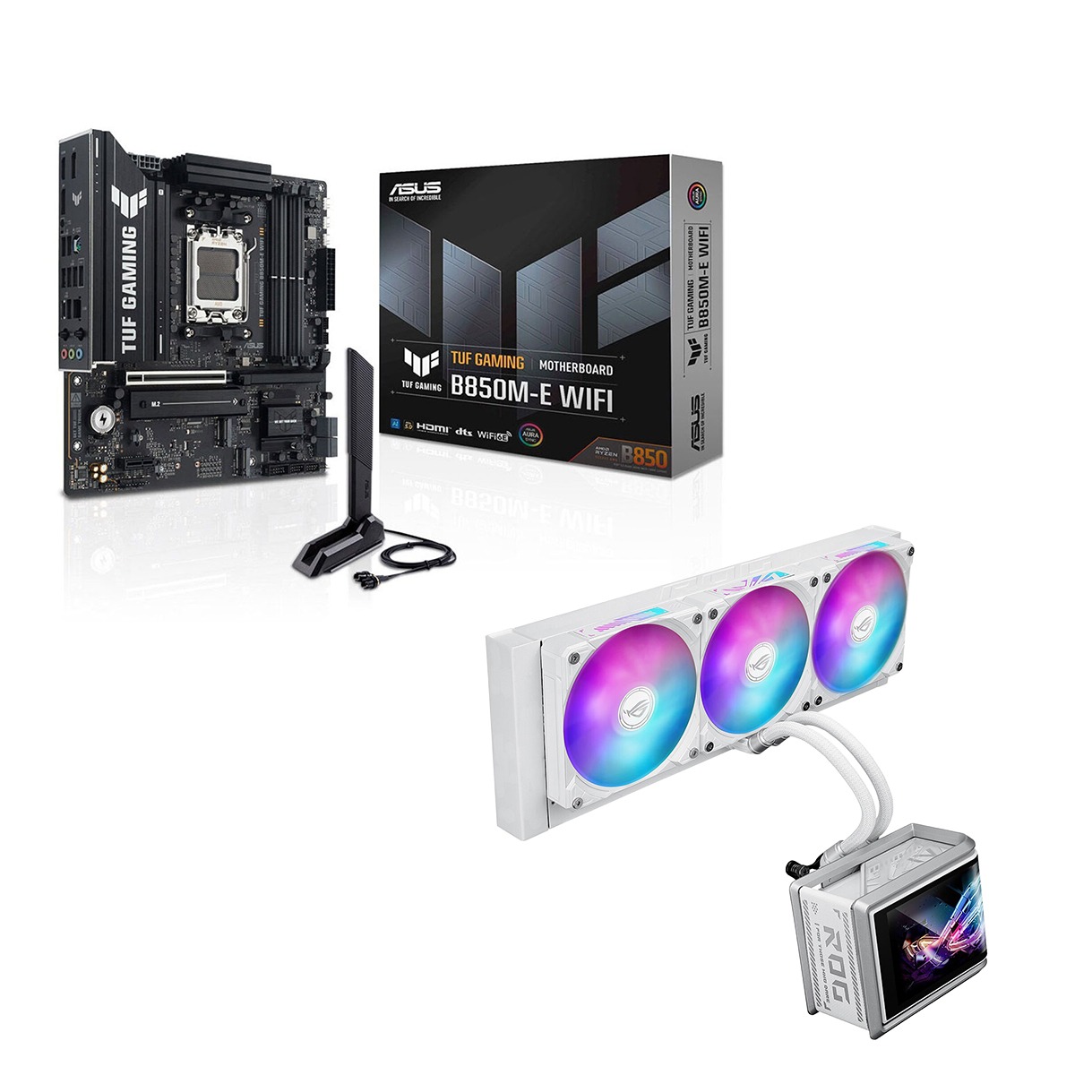 Asus Tuf Gaming B850m E Wifi Anakart + Asus Rog Ryuo Iv Slc 360 Argb White Edition Sıvı Soğutucu 1