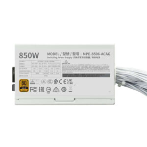 Cooler Master MWE Gold 850W 80+ Gold güç kaynağı, PCIe 5.0 ve ATX 3.1 uyumlu, yüksek verimlilik ve güvenlik özellikleri ile bilgisayar sistemleri için ideal.