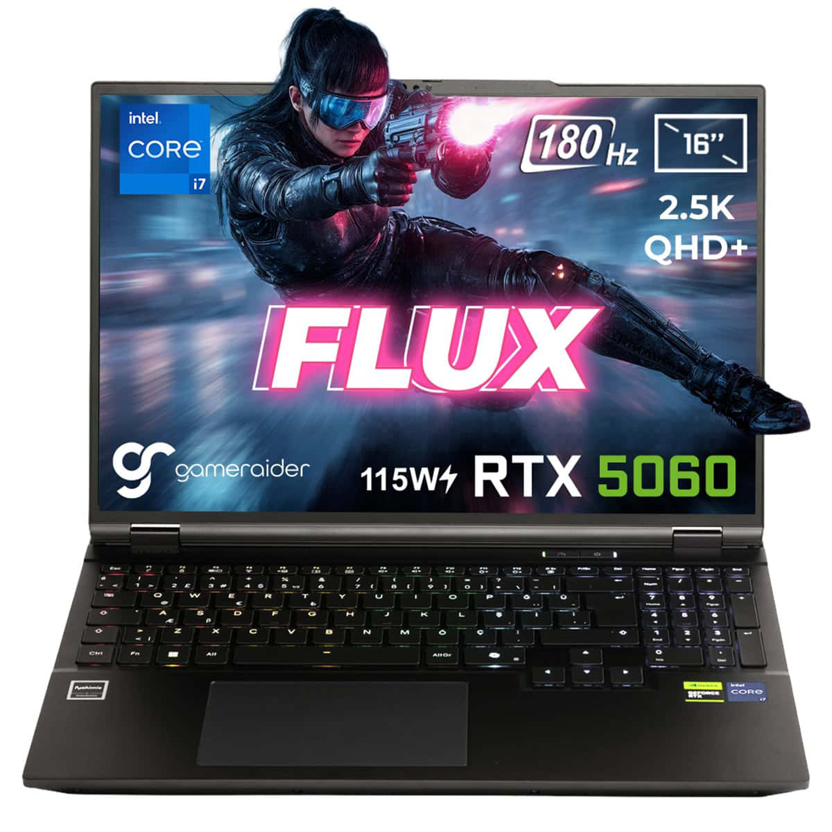Gameraider Flux Gr16 Intel Core I7 14650hx Geforce Rtx 5060 8gb 115w 16 Inc 2 5k Qhd 180hz Freedos Gaming Laptop Canta Hediyeli 1