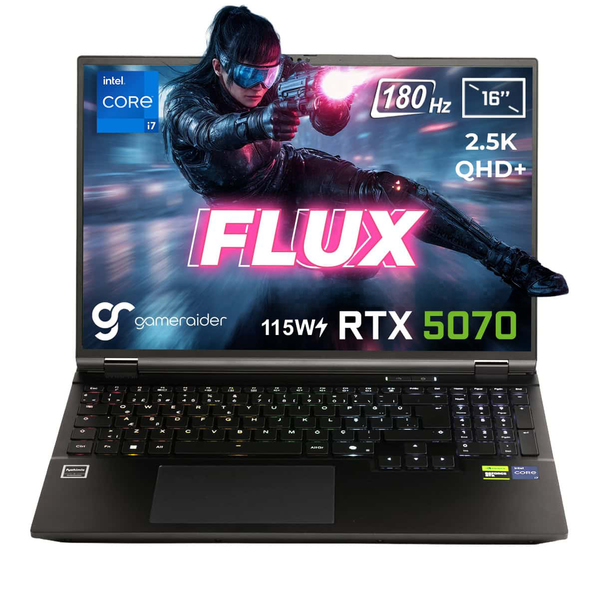 Gameraider Flux Gr16 Intel Core I7 14650hx Geforce Rtx 5070 8gb 115w 16 Inc 2 5k Qhd 180hz Freedos Gaming Laptop Canta Hediyeli 1