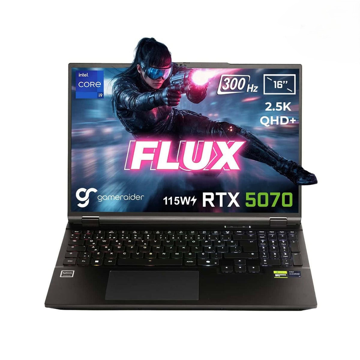 Gameraider Flux Gr16 Intel Core I9 14900hx Geforce Rtx 5070 8gb 115w 24gb Ddr5 1tb Ssd 16 Inc 2 5k Qhd 300hz Freedos Gaming Laptop Canta Hediyeli Control Resonant Hediyeli 1