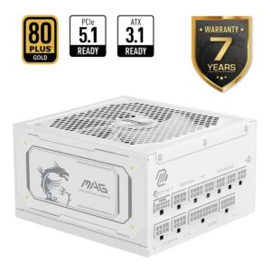 Msi Mag A1000gl Pcie5 White 1000w 80+ Gold Full Modüler 135mm Fanlı Güç Kaynağı1 13