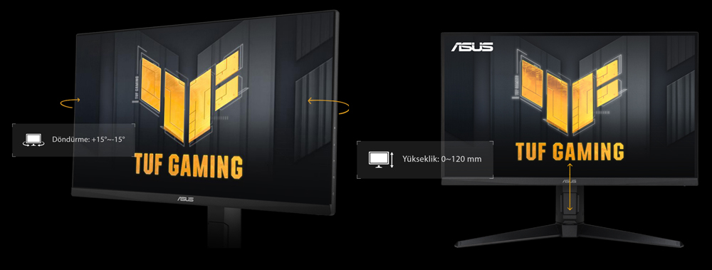 TUF Gaming VG259QL5A ASUS TUF Gaming VG259QL5A 24.5 inç 200Hz 0.3ms Full HD Adaptive Sync Fast IPS Pivot Gaming Monitör h15
