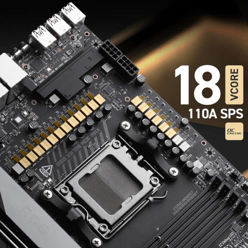 MSI MEG X870E ACE anakart, yüksek performans ve gelişmiş özellikler sunar. DDR5 RAM, AM5 soket ve 9000MHz hız desteği ile üstün oyun ve işlem gücü sağlar.