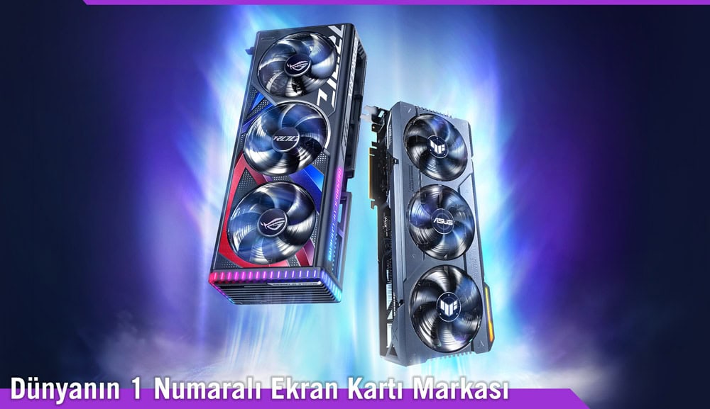 POWERED BY ASUS Üçlü fanlı ASUS TUF Gaming GeForce RTX 5070 Ti OC ekran kartı, güçlü grafik performansı ve şık tasarımıyla oyun tutkunlarının tercihi.