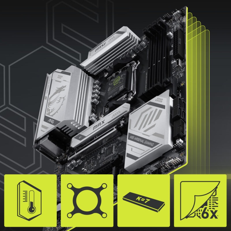 MSI MAG X870E GAMING MAX WIFI anakart, DDR5 RAM, AM5 soket, M.2 ve HDMI çıkışlarıyla yüksek performans ve geniş bağlantı seçenekleri sunar. Gaming ve OverClocking için ideal, kararlı ve dayanıklı tasarım.