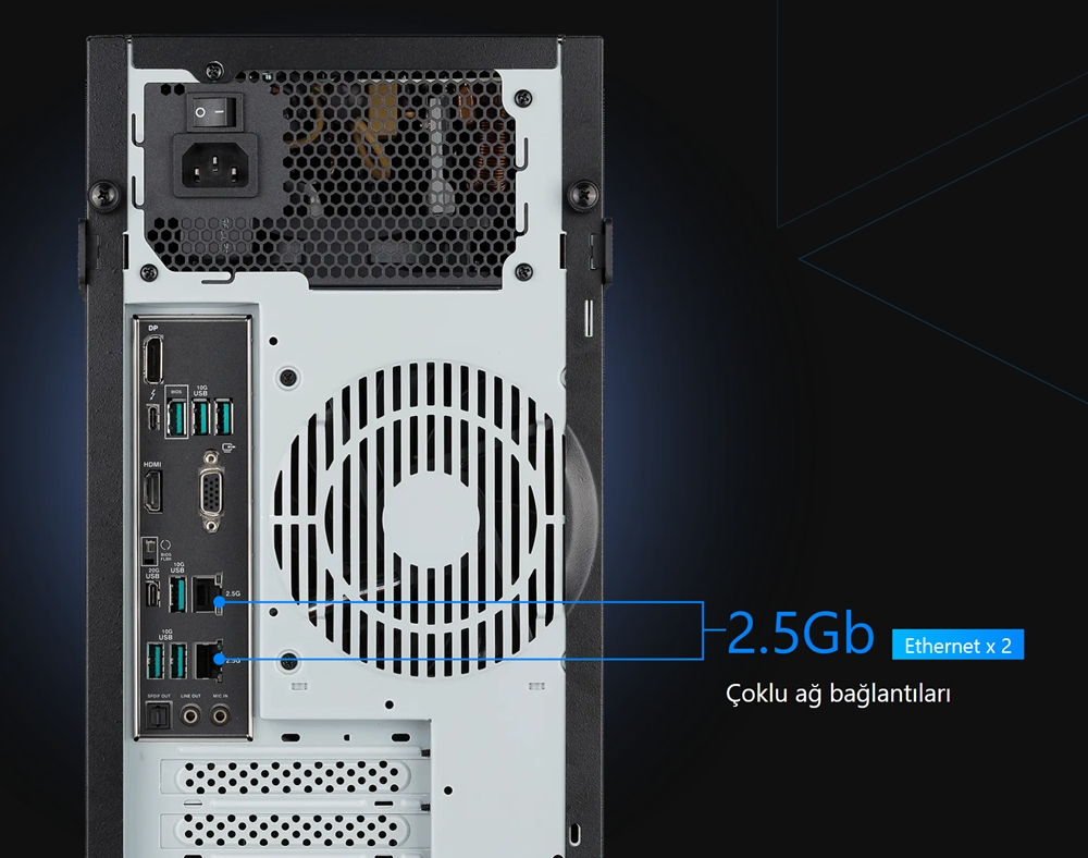 ExpertCenter Pro ET500I W8 ASUS ExpertCenter Pro ET500I W8U9RTX5000D Intel Core Ultra 9-285K NVIDIA RTX PRO 5000 Blackwell 48GB GDDR7 128GB DDR5 4TB M.2 SSD FreeDos Masaüstü İş İstasyonu h5