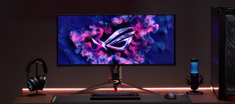 PG34WCDN ASUS ROG Swift OLED PG34WCDN 34 inç 360Hz UWQHD kavisli OLED oyun monitörü, yüksek yenileme hızı ve adaptif senkronizasyon özellikleriyle üstün oyun deneyimi sağlar.
