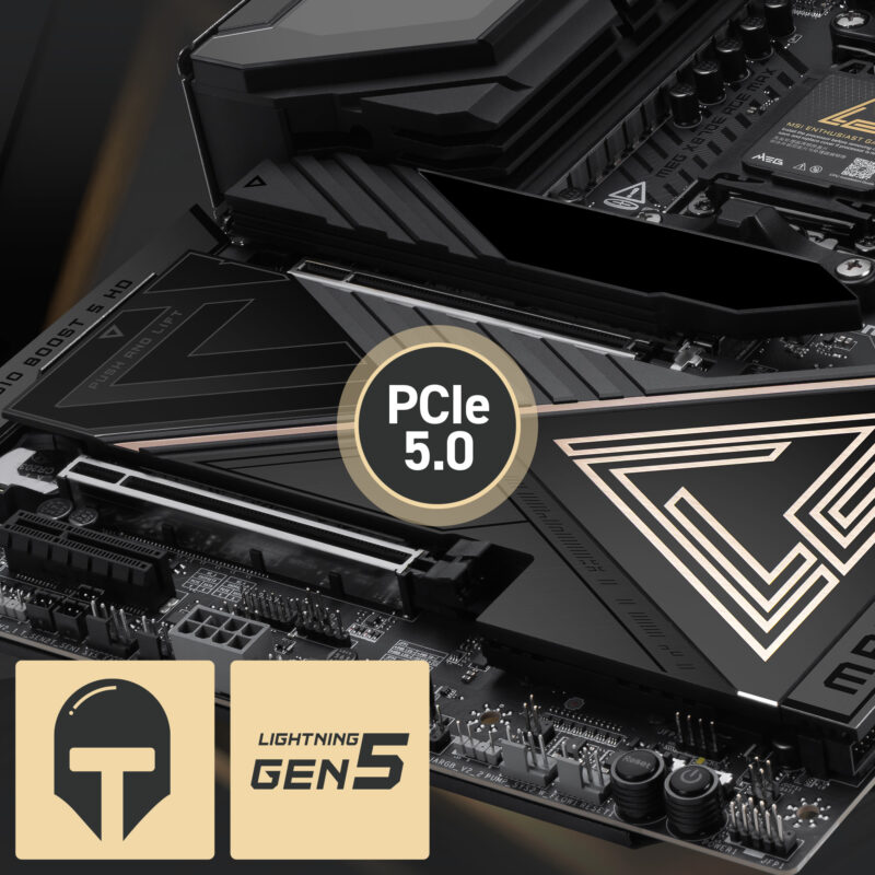 Yüksek performanslı MSI MEG X870E ACE anakart, DDR5 RAM, PCIe 5.0 ve AM5 soket desteği ile oyun ve profesyonel kullanım için ideal.