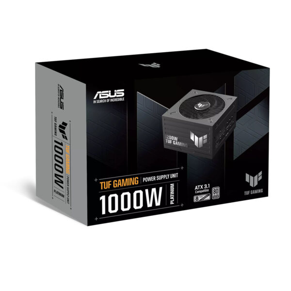 ASUS TUF GAMING 1000W 80+ Platinum güç kaynağı, yüksek verimlilik ve dayanıklılık sağlayan, oyun ve yüksek performans bilgisayarları için ideal bir güç kaynağıdır.