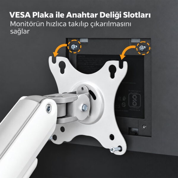 Brateck 17 32 Inç Uyumlu Amortisörlü Gümüş Monitör Kolu (ldt63 C012) 4