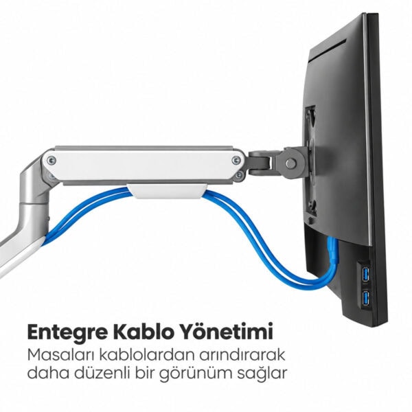 Brateck 17 32 Inç Uyumlu Amortisörlü Gümüş Monitör Kolu (ldt63 C012) 6