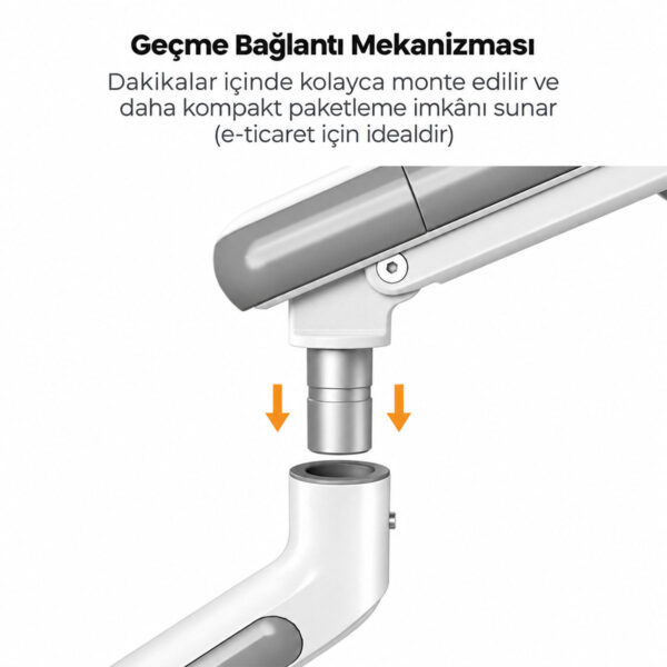 Brateck 17 32 Inç Uyumlu İki Kollu Amortisörlü Beyaz Monitör Kolu (ldt68 C024) 5