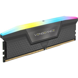 Corsair Vengeance RGB 16GB DDR5 6000MHz RAM, RGB aydınlatmalı, yüksek performanslı bellek modülü, Intel XMP ve AMD EXPO uyumlu, oyun ve overclock için ideal.