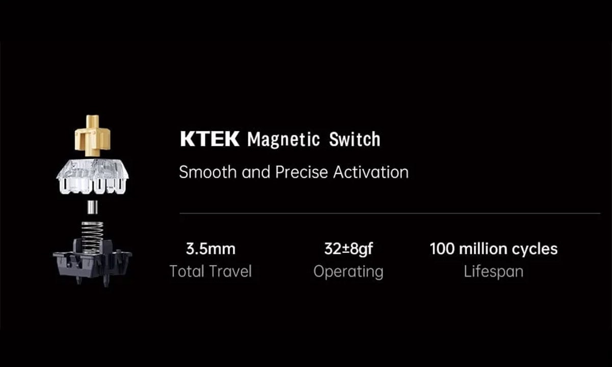 KTEK manyetik anahtar, hassas ve dayanıklı tasarımıyla dikkat çeker. 3.5mm toplam hareket, 32±8gf çalışma kuvveti ve 100 milyon döngü ömrü ile yüksek performans sağlar.